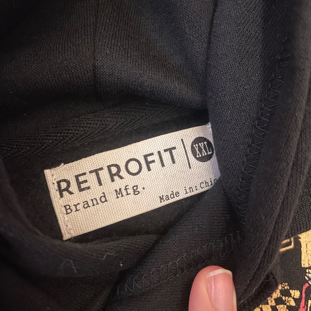 Retrofit Black Hoodie with Vibrant Maximum Speed Graphic XXL Mens NWT - Picture 4 of 7